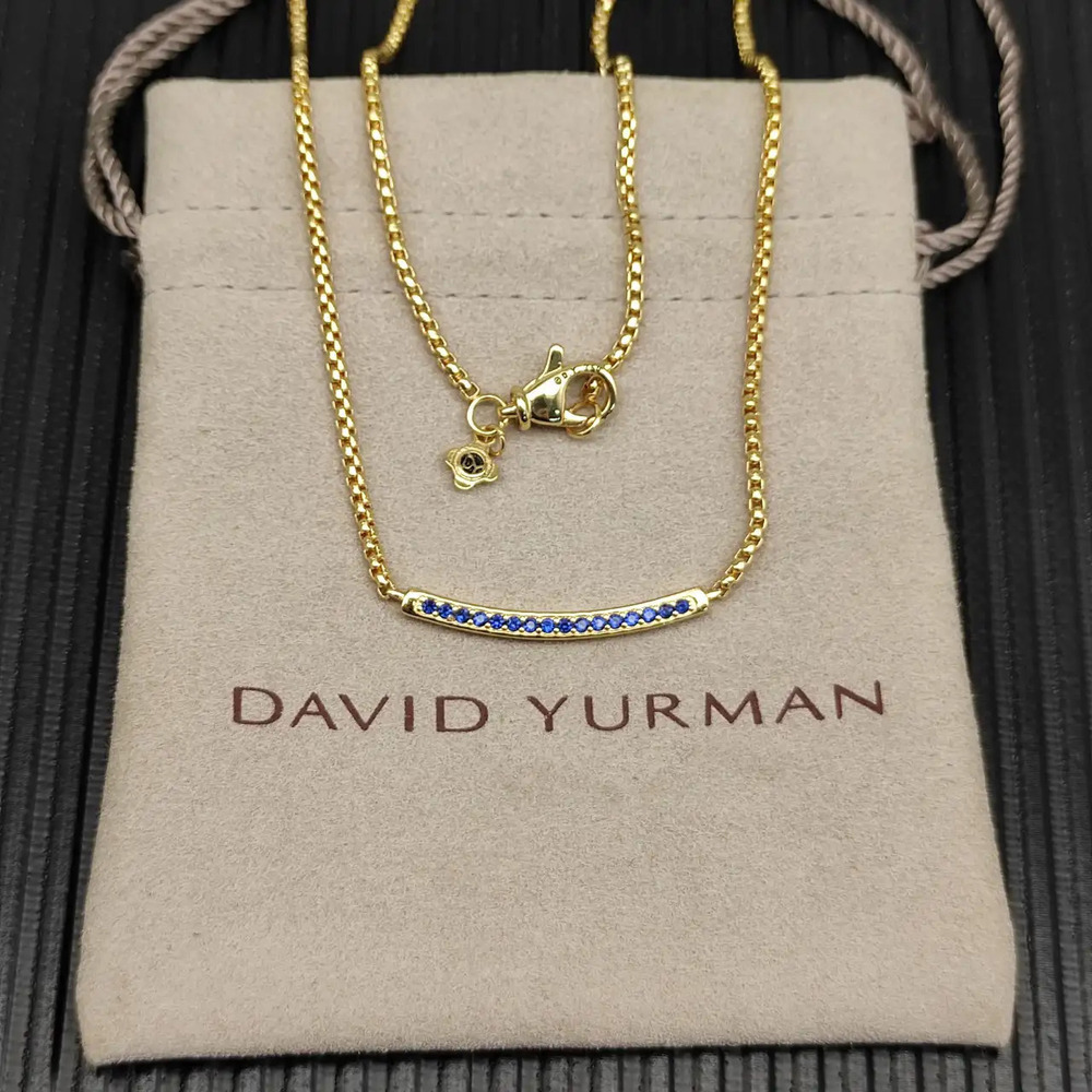 David Yurman shopfront bar blue diamond necklace